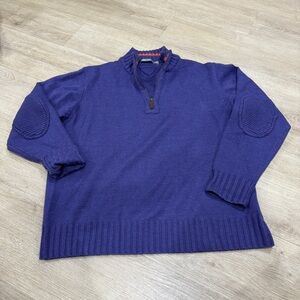Roffi Uomo 100% Merino Wool Quarter Zip Sweater Men’s XL Purple